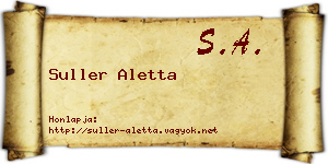 Suller Aletta névjegykártya